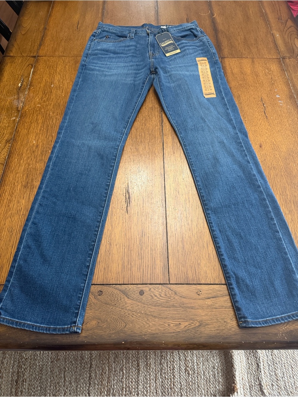 Cremiuex Men's Classic Straight-Leg 30/32 Jeans in Dark Blue